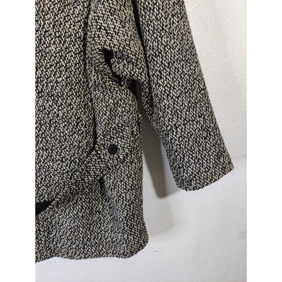 Cattiva International Black & White Wool Blend One Button Coat Jacket - Picture 7 of 9